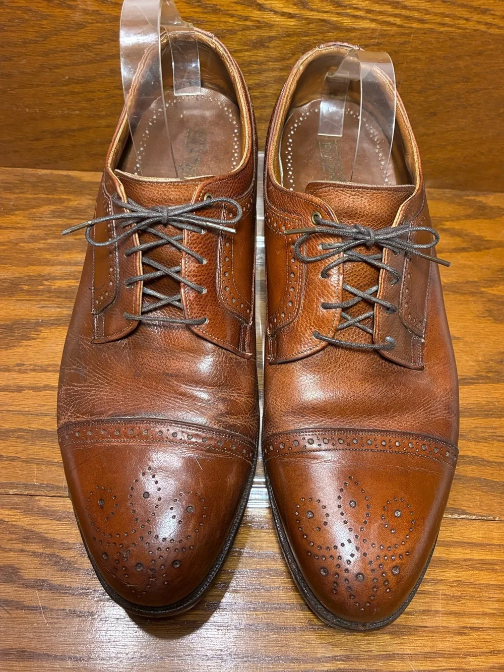 VTG Johnston & Murphy Brogue Wingtip Oxford Shoes Brown Leather Men’s Size 12